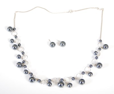 Lot 82 - A silver and pearl necklace together with a...