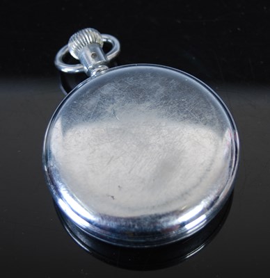 Lot 112 - A white metal cased compensated pocket...