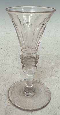 Lot 2 - A 19th Century facet cut liqueur glass, 12.5cm...