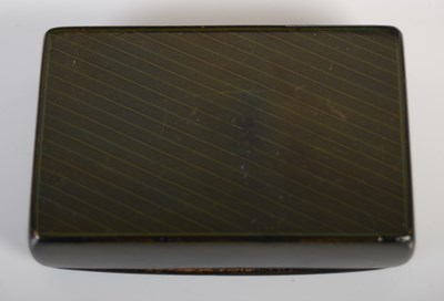 Lot 305 - A Mauchline ware oblong snuff box, the hinged...