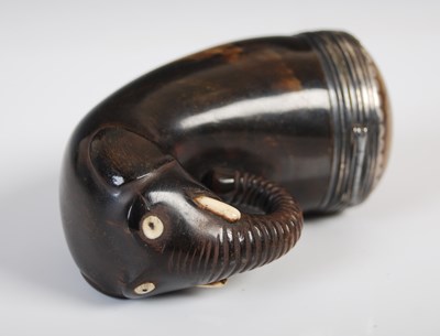 Lot 303 - A Scottish curly horn snuff mull formed as an...