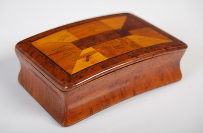 Lot 304 - A fine Scottish burr yew oblong snuff box with...