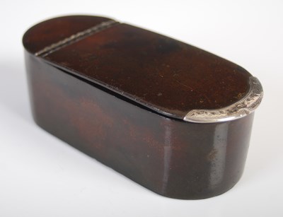 Lot 266 - A Scottish leather rounded oblong snuff box...