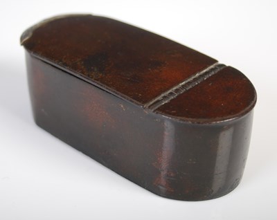 Lot 266 - A Scottish leather rounded oblong snuff box...