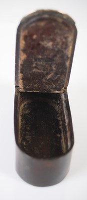 Lot 266 - A Scottish leather rounded oblong snuff box...