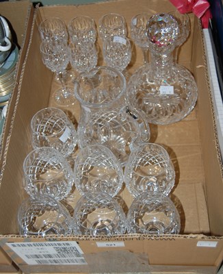 Lot 521 - Box - assorted glassware comprising decanter...