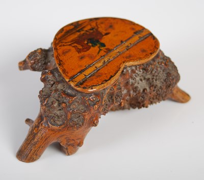 Lot 264 - An unusual Scottish burr wood snuff box, the...