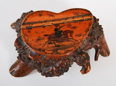 Lot 264 - An unusual Scottish burr wood snuff box, the...