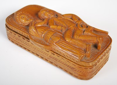 Lot 285 - A Scottish treen oblong ‘Blindman’ table snuff...