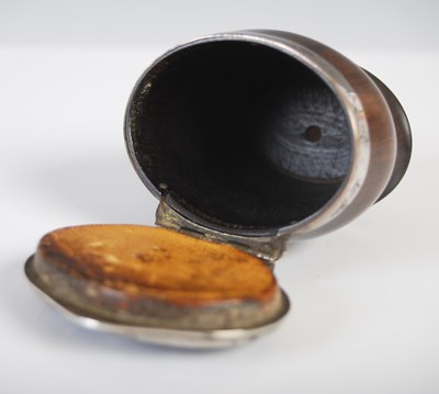 Lot 281 - A Scottish treen hard wood baluster snuff mull...