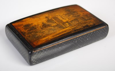 Lot 275 - A Mauchline ware oblong snuff box, the hinged...