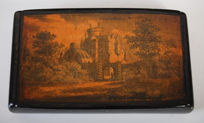 Lot 275 - A Mauchline ware oblong snuff box, the hinged...