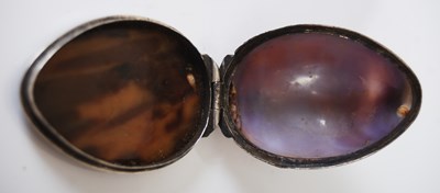 Lot 255 - A small cowrie shell snuff box with...