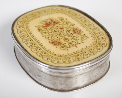 Lot 302 - A silver rounded oblong large snuff box, the...