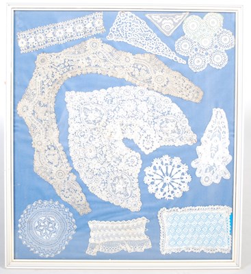 Lot 123 - A collection of eleven lace work items, 18th...