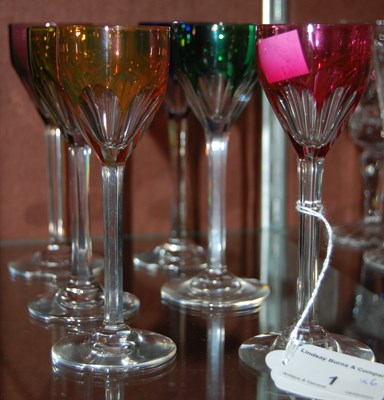 Lot 1 - A set of six Baccarat liqueur glasses, each...