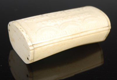 Lot 251 - A bone trunk-shaped oblong snuff box, the...