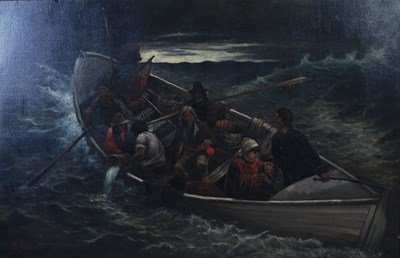 Lot 384 - J. Gerold (late 19th century) 
Stormy seas,...