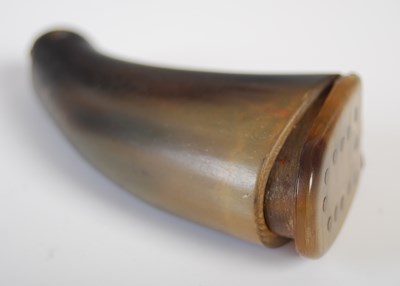 Lot 244 - A Scottish curved horn snuff flask, the...