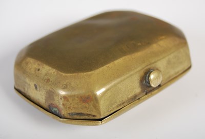 Lot 196 - A brass cut-cornered oblong snuff box, the...