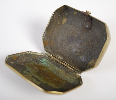 Lot 196 - A brass cut-cornered oblong snuff box, the...
