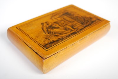 Lot 279 - A large Mauchline ware oblong snuff box, the...