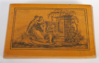Lot 279 - A large Mauchline ware oblong snuff box, the...