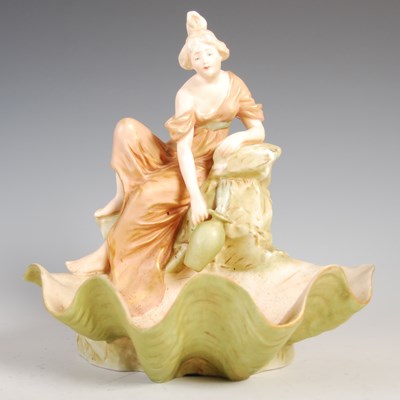 Lot 405 - Two Art Nouveau Royal Dux porcelain figures,...