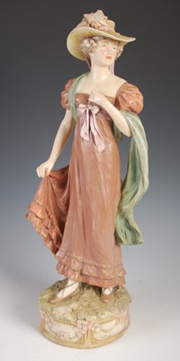 Lot 546 - A Royal Dux porcelain figure of a Belle Epoque...