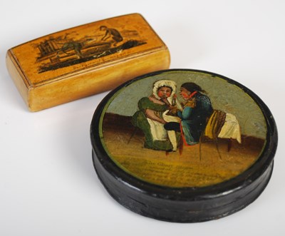 Lot 204 - A Mauchline ware oblong snuff box, the...