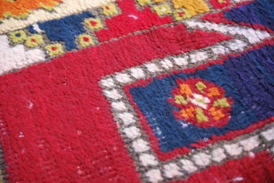 Lot 96 - A Turkish rug, 20th century, the rectangular...