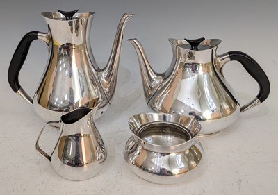 Lot 415 - A Danish modernist four-piece silver-plated...