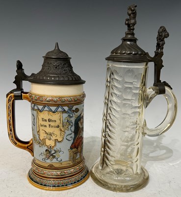 Lot 412 - A Mettlach German pottery Beer Stein with...