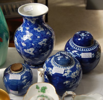 Lot 284A - Three blue & white Chinese ginger jars, two...