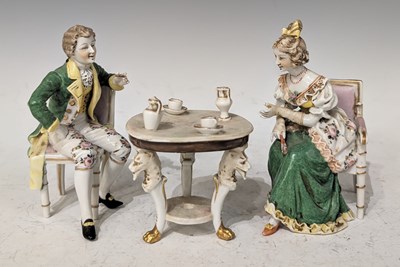 Lot 15 - A Continental porcelain figure group of an...