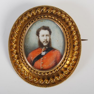 Lot 507C - A Victorian yellow metal portrait brooch/...