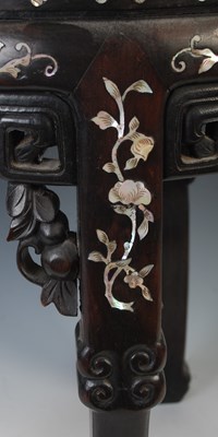 Lot 79 - A Chinese dark wood and mother-of-pearl inlaid...