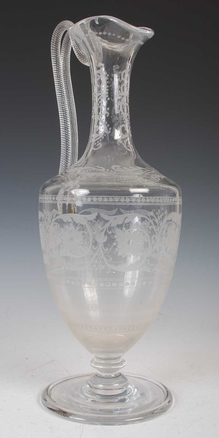 Lot 527 - A 19th century glass ewer, probably Holyrood...