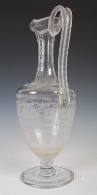 Lot 527 - A 19th century glass ewer, probably Holyrood...