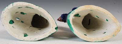 Lot 566 - A pair of Chinese porcelain aubergine, blue...