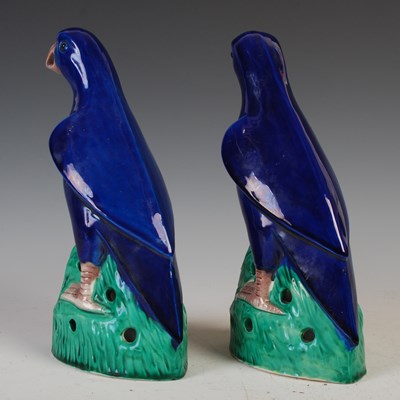 Lot 566 - A pair of Chinese porcelain aubergine, blue...