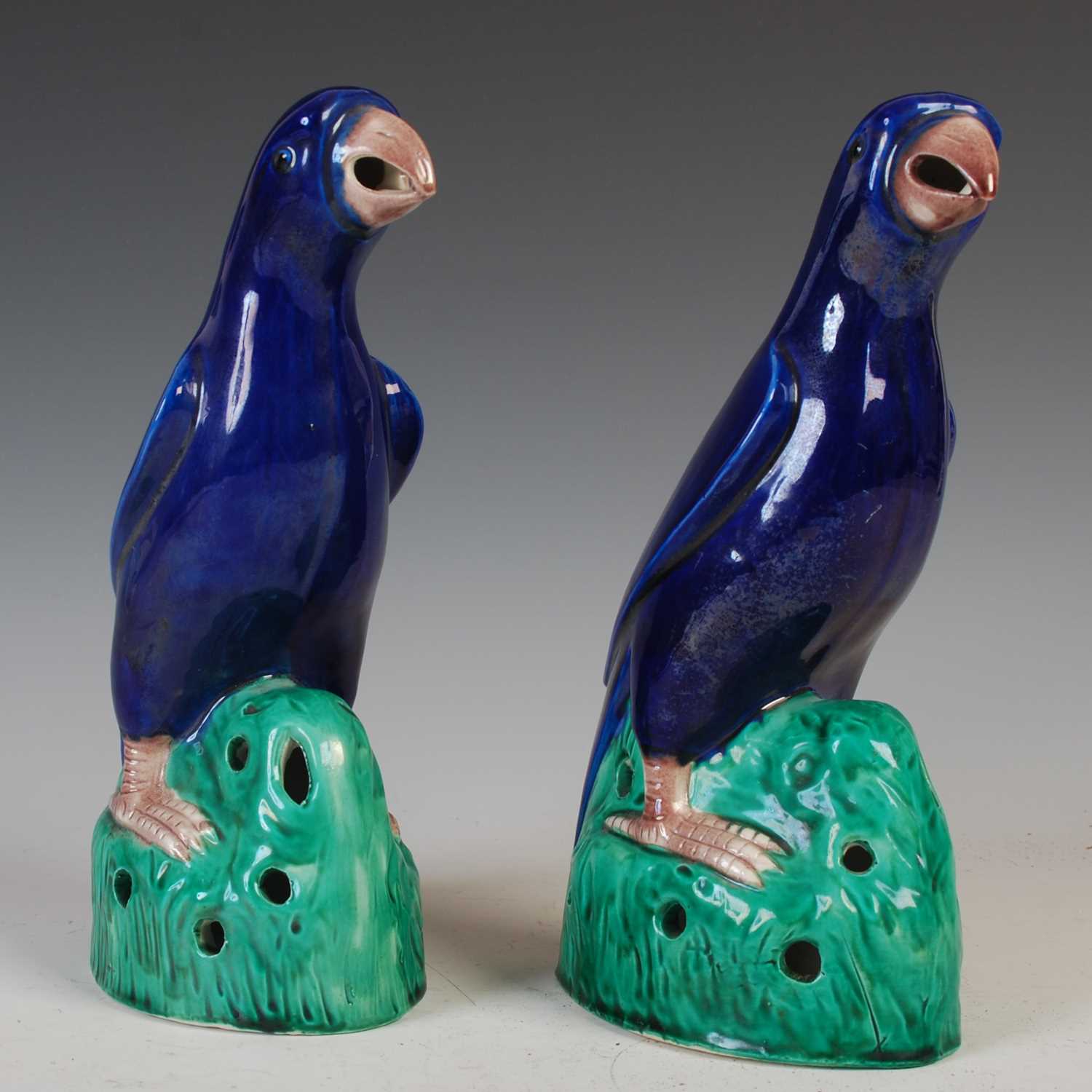 Lot 566 - A pair of Chinese porcelain aubergine, blue...