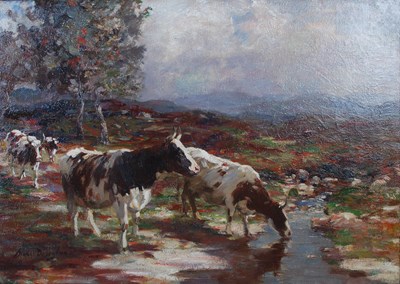 Lot 372B - Andrew Douglas RSW (1870-1935) A moorland burn...