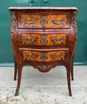 Lot 73D - A Louis XV style kingwood, marquetry and gilt...