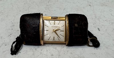 Lot 72 - A vintage yellow metal Movado travelling watch,...