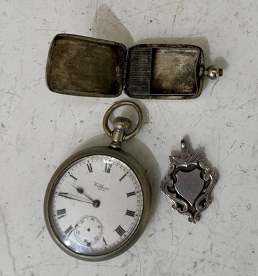 Lot 71 - A vintage Waltham USA white metal cased open...