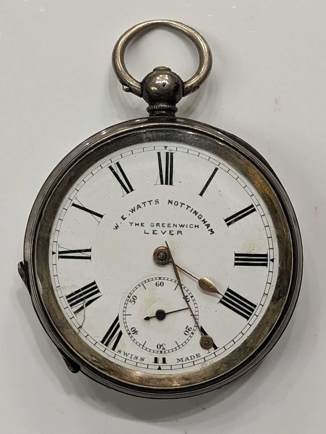 Lot 70 - A vintage silver cased open faced pocket watch...