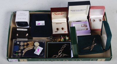 Lot 278 - A box of assorted loose and boxed earrings.