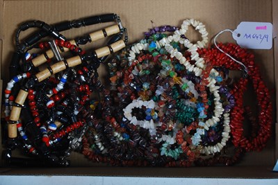 Lot 329 - A box of assorted costume jewellery to include...