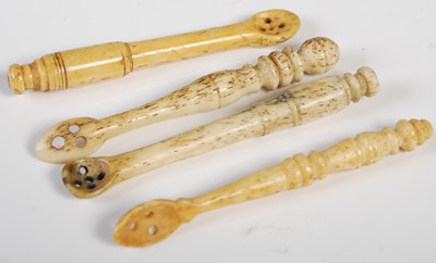 Lot 293 - Four assorted 18th/ 19th century carved bone...